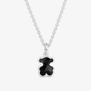 Collar Osito Plata 925 y Ónix Facetado
