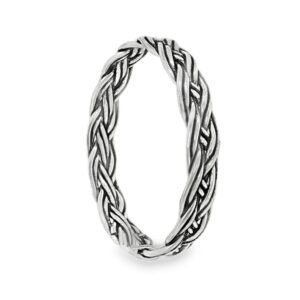 Anillo trenzado de plata
