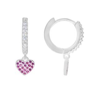Aros de plata con dije corazón