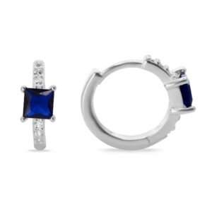 Aros de plata con zafiro sintético