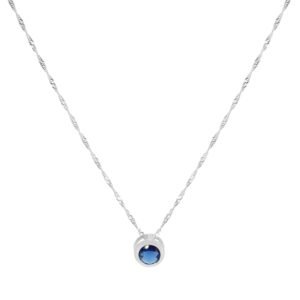 Collar de plata con zafiro azul