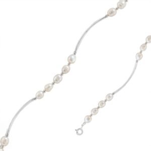 Brazalete de perlas y plata